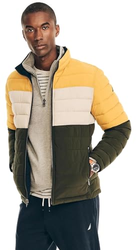 Image of Nautica Men's Reversible Quilted Puffer Jacket -Midweight Mechanical Stretch Winter Coat