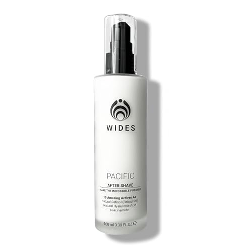 PACIFIC Mejor After Shave 2024 Natural y Bio con 19 Activos Naturales como Retinol Bakuchiol, Ácido Hialuronico, Rosa Mosqueta, Niacinamida o Ácido láctico. 100ml