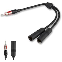 1 PC Car Radio & GPS Navigation System Antenna Connector, Y-Type 12V Plug-in Audio Antenna Splitter, Extension Cable Black