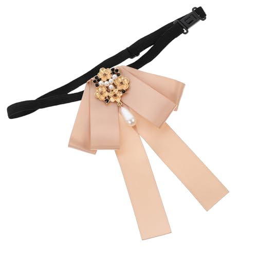 FOMIYES Elegant Pearl Bow Tie for Women Unique Imitation Pearl Design Easy to Wear Necktie for Shirts Dresses Stylish Clothing Accessories Fits