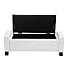 HOMCOM 42” Faux Leather Storage Ottoman Bench Organizer Chest Rectangular Footstool with Hinged Lid - Cream White