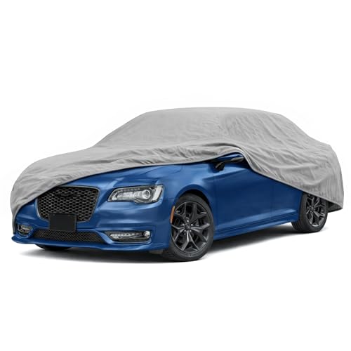 BDK Universal Fit Water Resistant All Weather Indoor Outdoor Car Cover for Sedan SUV Auto Vehicle - Protect from UV Light, Rain, Snow, Dust, Debris, Pollen, Tree Sap & More - XL1 210L x 75W x 50H