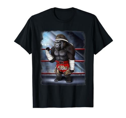 Gorilla en tant que champion de Muay Thai Kick Boxing T-Shirt