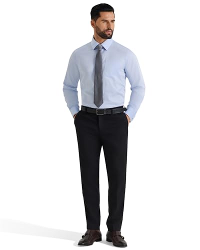 Image of Alimens & Gentle French Cuff Regular Fit Dress Shirts (Cufflink Included) | Office Work,Business Casual,Wedding,Formal Event,Interview,cufflink,Soft,Breathable,Polyester Cotton