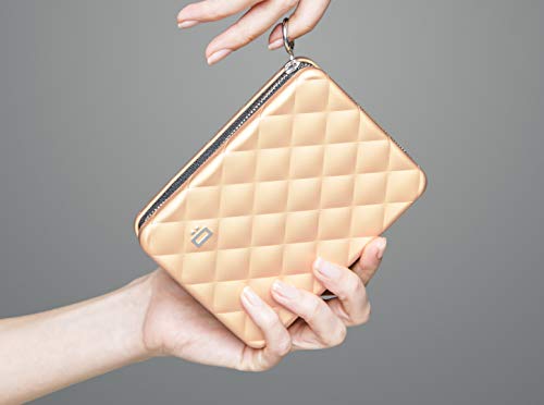 Companion wallet for women, Rigid aluminum with quilted effect, RFID protection against fraud and demagnetization, Lady Case HELSINKI Large model, passport size4