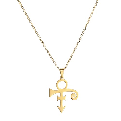 VASSAGO Collier avec pendentif symbole d'amour commémoratif The Minimalism Artist Chanteur Prince Collier pour femmes hommes Musique Cadeau de Noël...