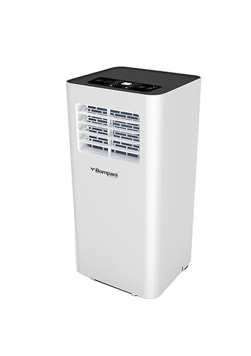 Bompani Portable Air Conditioner with Auto Swing LED Display & Remote Control R410A Cooling System Caster Wheels 1-Year Warranty