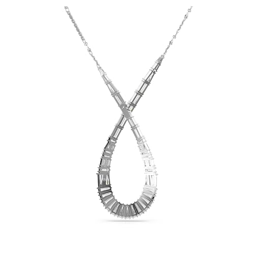 Swarovski Hyperbola Infinity Pendant, 1 Mixed Cut Zirconia, White, Rhodium Plated, 15 grams, Large, Metal4