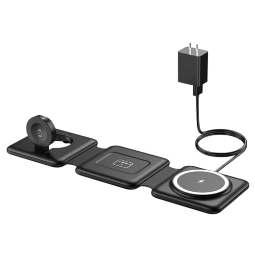 Magnetic Wireless Charger for iPhone: Fodable 3 in 1 Charging Station for Multiple Apple Devices - Travel Charging Pad Dock for Apple Watch iPhone 14 13 12 Pro Max Plus & Airpod