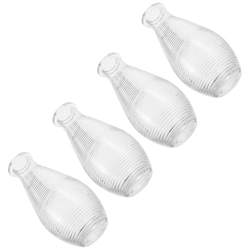 Vases en verre transparent côtelé petit format centre table - 2