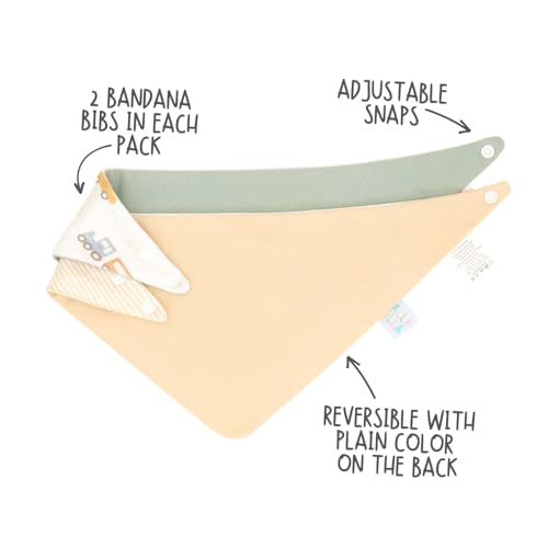 Reversible Bandana and Teether Bibs for Baby Boys & Girls - 100% Cotton Bibs Absorbent, Durable and Easy to Clean3