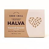 Seed + Mill - Halva - Toasted Sesame - Vegan, Kosher, & Gluten Free; Enjoy This Soft, Fudgelike Candy Made from Sesame Paste - Great for Snacking or as a Dessert - 8 oz