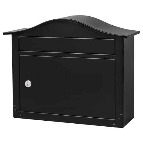 Saratoga Locking Wall Mount Mailbox in Black Cover