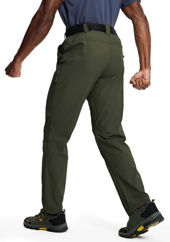 Image of Mens Hiking Pants Lightweight Cargo Work Tactical Nylon Stretch Waterproof Quick Dry Fishing Travel Outdoor 6 Pockets