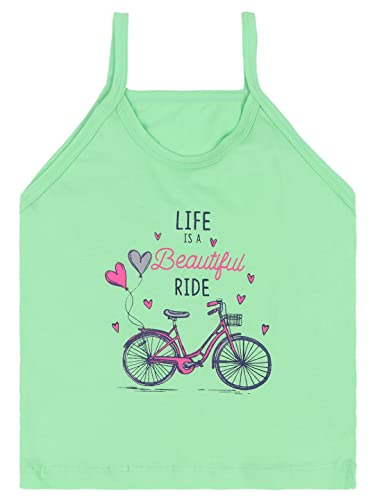 Image of BODYCARE Kids Sleeveless Slip 100% Cotton Slip for Girls | Skin Friendly | Multicolor | Lightweight | Sleeveless Design | Pack of 6 (Color & Print May Vary)