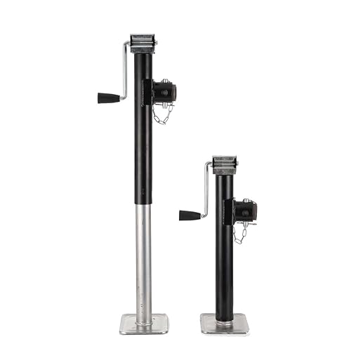 ECUTEE Lot de 2 supports de remorque réglables en hauteur 53-90cm avec pied à manivelle, supports de remorque pour caravane, camping-car, voiture, yacht, roue jockey pour remorque, acier, capacité de