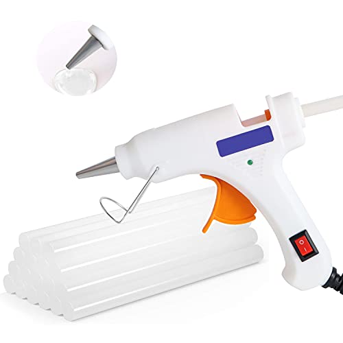 Pistola de pegamento caliente de 20 W con 50 barras de pegamento, juego para escuela, bricolaje, artesanía y reparaciones rápidas en casa y oficina Cover