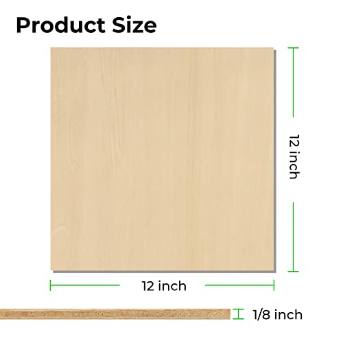 xTool Selected Basswood Plywood 6pcs, 1/8\" x 12\" x 12\" Plywood Sheet A/B Grade Basswood Unfinished Wood for Crafts, Laser Cutting & Engraving, Painting, Unfinished Wood Pieces for Crafts - Thumbnail 2