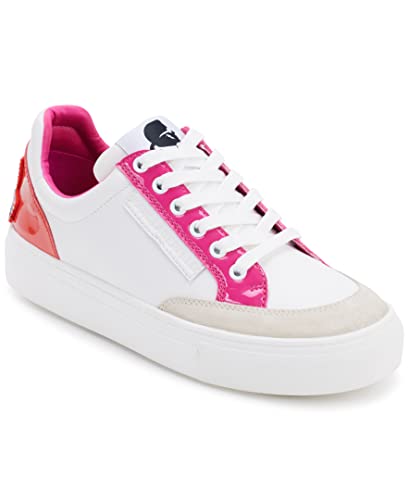 Karl Lagerfeld Paris Women's Calico Patch Laceup Everyday Sneaker