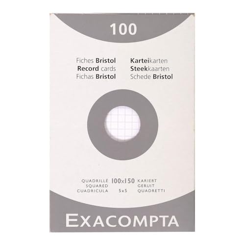 Exacompta Bristol Quadro quadrado para impressĂŁo, 100 x 150 mm - Branco, pacote com 100
