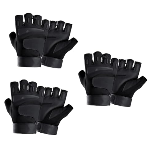 Gants sport demi-doigts fitness cyclisme randonnée mitaines hommes noir