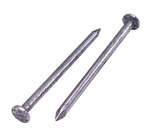 Paquete de 400 clavos de acero de 1,6 x 25 mm, cabeza redonda plana, clavos de alambre brillante comunes multiusos, carpintería (400, 1,6 x 25 mm)