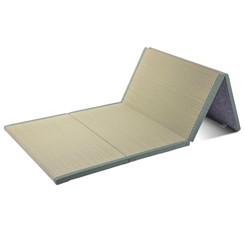 Colchón futón Tatami japonés, portátil y Plegable, 3,5 cm de Grosor, Ideal para Cama, Sala de meditación, Yoga, Sala Zen, salón de té y reposapiés (un Solo Color, 90 x 200 x 3,5 cm