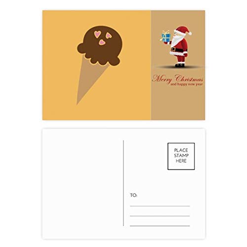 Cartes postales Père Noël au chocolat et crème glacée pour correspondances festives - Lot de 20