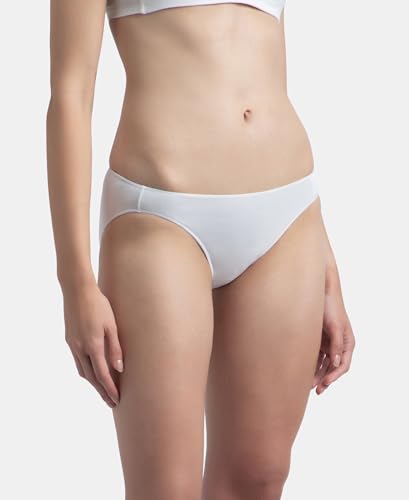 Image of Jockey 1803 Women's Medium Coverage Micro Modal Elastane Stretch Mid Waist Bikini Concealed Waistband and Stay Fresh Treatment