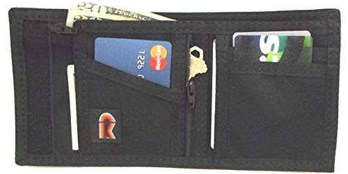 RFID Bifold wallet with Outside ID Window and Inside Zipper Coin Pocket. 11PLZ-RFID-ID (Black)3