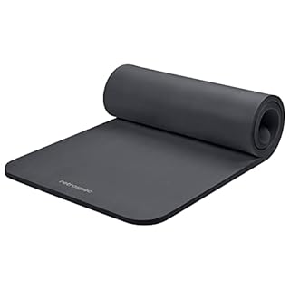 Retrospec Solana Yoga Mat 1" Thick w/Nylon Strap for Men & Women - Non Slip Exercise Mat for Home Yoga, Pilates, Stretching, Floor & Fitness Workouts - Graphite (B092XJQ8W8)