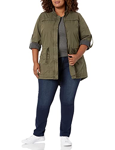 plus size green anorak jacket