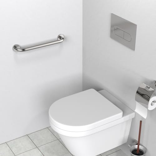 2 Pack 16 Inch Shower Grab Bar Satin Brushed Nickel, ZUEXT Stainless Steel Safety Grab Bar Handle, Bathroom Balance Bar, Safety Hand Rail Support - Handicap, Elderly, Injury, Senior Assist Bath Handle