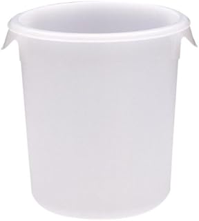Rubbermaid Commercial Products Plastic Round Food Storage Container for Kitchen/Food Prep/Storing, 4 Quart, White, Container Only (FG572100WHT)