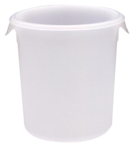 Rubbermaid Commercial Products Plastic Round Food Storage Container for Kitchen/Food Prep/Storing, 4 Quart, White, Container Only (FG572100WHT)