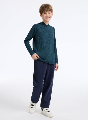 3 Pack Dry-Fit Youth Boys Long Sleeve Athletic Hoodie Sweatshirts Active Hooded Pullover Shirts for Teen Kids4