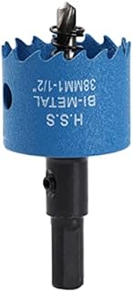Shangjun M42 Bi-Metal Hole Saw HSS Centring Drill Bit Hole Saw 1-9/16'' (40mm),with a Shank,Cutting Circular Holes, for Hardwood and Thin Metal, Can Easily Drill Wood, Plywood, Thin Metal, Blue