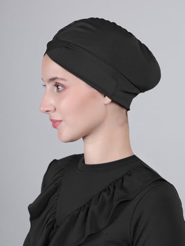 Image of Women 3 Piece Modest Muslim Swimwear Islamic Ruffle Full Coverage Long Sleeve Removable Chest Pads Swim Hijab Cap Swimming Costume Burkini Swimsuit