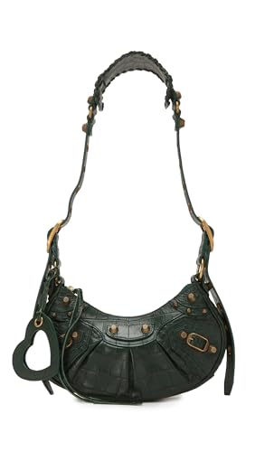 Balenciaga Womens Pre-Loved Green Embossed Le Cagole Shoulder Bag Green One Size