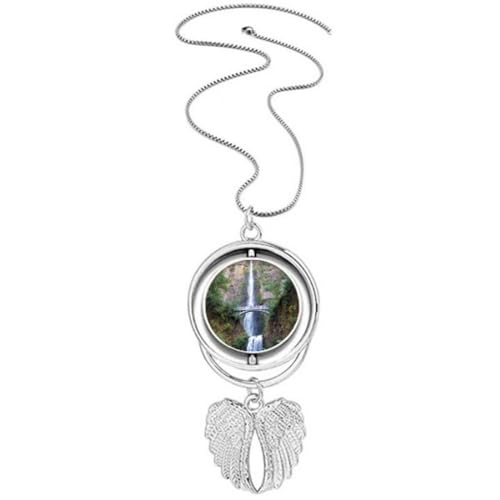 Collier rotatif ailes d'ange au motif cascade et science de la nature