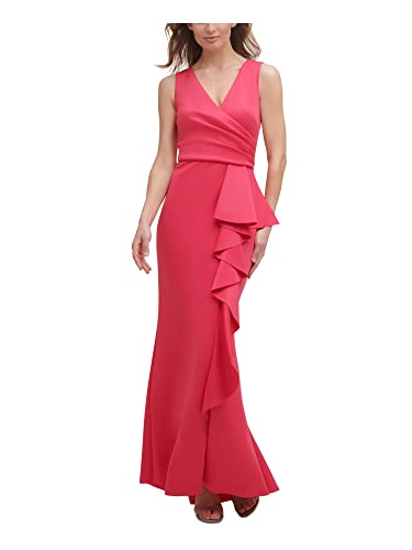 Amazon.com: Jessica Howard Women's Sleeveless Side Tuck Gown with Cascade  Ruffle Peplum Skirt, Coral, 6 : Clothing, Shoes & Jewelry