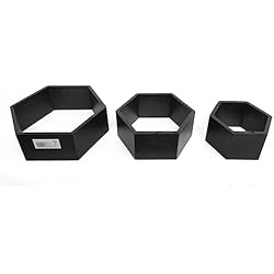 Estanteria Hexagonal Primark LIN HOME XZ-22109 Estantes flotantes hexagonales Juego de 3 Estantes Decorativos de Pared (Black)