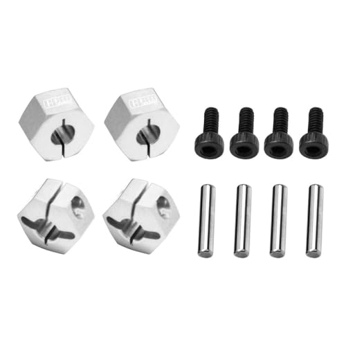 Aluminum 7075 Alloy Front and Rear Clamp Type Wheel Hub 12mm for Traxxas 1:16 Mini Maxx 4WD 107154-1 / Mini XRT VXL-3S 108076-1 Monster Truck Upgrades - Silver