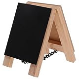 STOBOK Wooden Chalkboard Sign Base with Stand Mini Double Sided Blackboard Desktop Easel Message Board Sign for Home Office Decorative Vertical Graffiti Blackboard