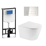 🧼 SISTEMA RIMLESS MÁS HIGIÉNICO Y FÁCIL DE LIMPIAR: Diseño sin bordes que evita la acumulación de suciedad y bacterias, facilitando la limpieza y mejorando la higiene del baño desde el primer uso.