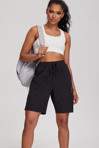 Oalka MOKDSWK-BLK-05XL Women'S Hiking Shorts Lightweight Zipper Pockets Cargo Quick Dry Summer Shorts Black Xl thumb #4