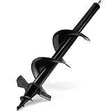 SYITCUN Auger Drill Bit for Planting - 4'X16' Heavy-Duty Auger Post Hole Digger for Fence - 3/8' Hex Drive Drill