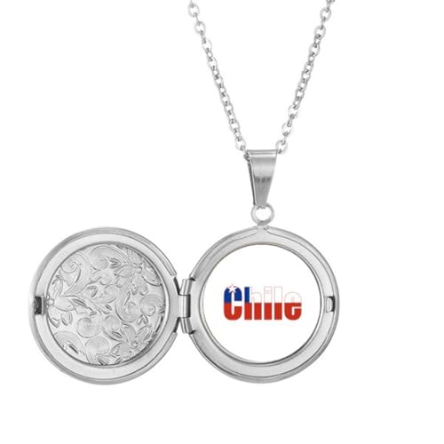 Collier médaillon drapeau Chili style Art déco pour un anniversaire unique