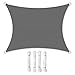 Produktbild SONGMICS Sonnensegel 2 x 3 m, wasserfest bis mindestens 1000 mm Wassersäule, 93% UV-Schutz, Sonnenschutz aus reißfestem Polyester, wetterfest, Garten, Balkon, Terrasse, Camping, rauchgrau GSH23BK