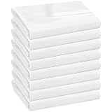 Lot de 8 Draps Plats Blancs 170 x 240 cm   Draps de Lit Simple en Microfibre Douce   Respirant et Anti Pli   Idéal pour Hôtels, Gîtes, Airbnb, Collectivités et Dortoirs